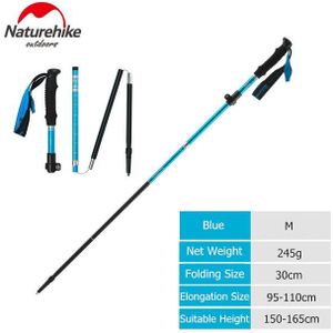 Naturehike Ultralight Trekking Polen Vouwen Aluminium Wandelstokken Opvouwbare Trail Running Polen Inklapbare Wandelen Sticks