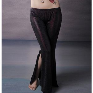 Tribal Dance Broek Zebra Strepen Bell-Bottom Dans Broek Bellydance Kostuum Broek M/L Zwart Wit Grijs