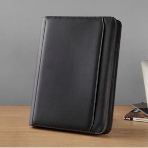 Executive A4 Map Rits Padfolio Business Organizer Documenten Houder 3 Ringband Pu Lederen Document Tas Met Rekenmachine