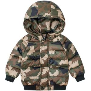 Winter Warm Kinderen Verdikte Kapmantel Army Green Camouflage Afdrukken Jas Jongens En Meisjes Down Parka 1-9 jaar