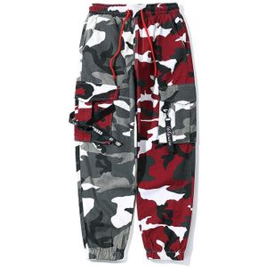 Camouflage Broek Mannen Camo Broek Hip Hop Cargo Broek Toevallige Mannelijke Jogger Hombre Punk Streetwear Contrast Kleur Jeugd Katoen Herfst