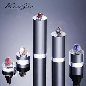 Diameter 5 Cm Ronde Clear Acryl Display Stand Kast Shop Retail Tentoonstelling Sieraden Ring & Cosmetische Parfum Houder Blok Riser