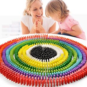 120Pcs Kinderen Kleur Sorteren Regenboog Houten Domino Blokken Kits Early Heldere Domino Games Educatief Speelgoed Voor Kid