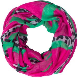 Gedrukt Leopard Infinity Polyester Shawl Loop Sjaal Vrouwen Dame Rood/roze/zwart Ring Sjaal 180*90 cm