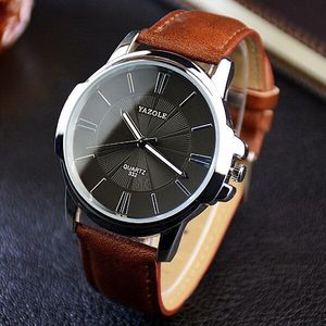 Mannen horloge Business brand eenvoudige casual PU luminou top classic extra grote watchdial waterdichte mannelijke quartz horloge