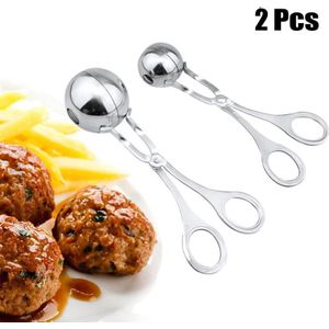 2 Stuks Vlees Baller Tang Tool Rvs Vlees Baller Gehaktbal Maker Keuken Gadgets Gebruiksvoorwerpen Gehaktbal Maker Diy Scoop Tang