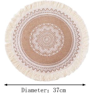 Ronde Borduurwerk Tafel Placemat Nordic Stijl Antislip Placemat Warmte Isolatie Meubels Decoratie Mat Koffie Cup Matten