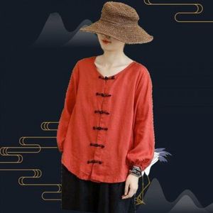 Vrouwen Chinese Stijl Retro Blouse Dame Traditionele Mode Oosterse Kleding Hanfu Tang Pak Katoen Linnen Casual Shirt Qipao Tops