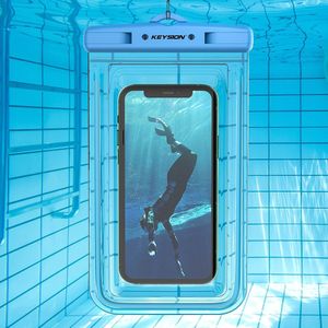 Keysion IPX8 Waterdichte Tas Voor Samsung Xiaomi Redmi Mobiele Telefoon Zwemmen Case Lichtgevende Onderwater Pouch Voor Huawei Iphone Oppo