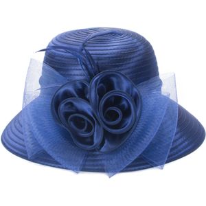 Wide Brim Zomer Hoeden Voor Vrouwen Veren Netting Tovenaar Zon Hoeden Bridal Moeder Wedding Hoeden Derby Kerk Strand Cap