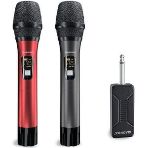 Uhf Draadloze Microfoon Karaoke Dual Handheld Dynamische Microfoon Set Met Oplaadbare Ontvanger, 260ft Bereik, 6.35 Mm (1/4 '') Plug Mic