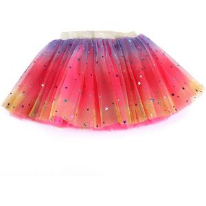 Peuter Chiffon Rok Kids Baby Star Glitter Dans Tutu Rok Voor Meisje Sequin 3 Lagen Tule Peuter Pettiskirt Kinderen 2 -8T