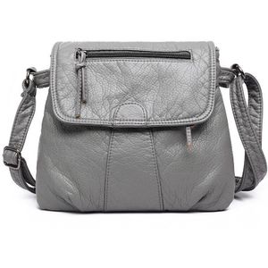 MINIFOUS Kleine Vrouwen Messenger Bag Gewassen Zachte PU Lederen Crossbody Tassen Vintage Handtas Vrouwelijke Schoudertas bolsas