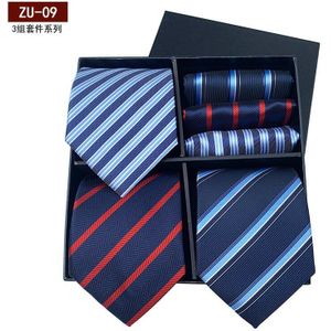 Mannen Stropdas High-End Geschenkdoos Business Casual Pak Handdoek Set Geborduurde Paisley tie 3 Sets In Een Doos