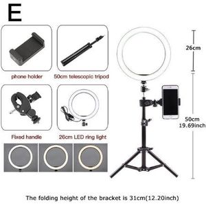 6.3 ''/10.2'' Camera Fotostudio Telefoon Video Light Led Beauty Selfie Ring Licht Fotografie Dimbare Ring Lamp + Statief