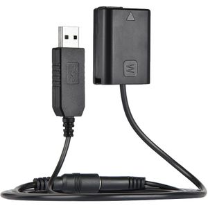 Andoer NP-FW50 Dummy Batterij + DC Power Bank (5V 2A) USB Adapter Kabel Vervanging voor AC-PW20 voor Sony NEX-3/5/6/7 Series etc