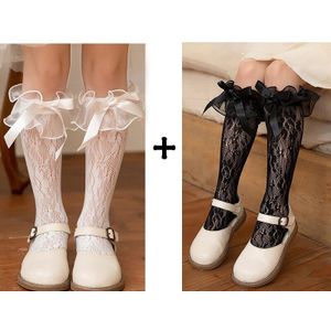 Kousen Voor Meisjes Zomer Leuke Lace Voorraden Wit Lolita Stijl Dunne Midden Kousen 12 Jaar Kinderen Panty Casual Visnet Sokken