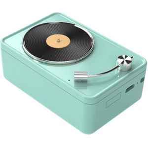 Retro Mini Tws Draadloze Bluetooth Speaker Nostalgische Platenspeler Stereo Muziek Luidspreker Super Bass Draagbare