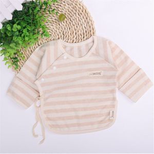 2 Stuks Gekleurde Katoenen Baby Ondergoed Pasgeboren Zuigelingen Vest Kinderen Lange Mouw T-shirt Kinderen Jongen Meisjes Half Back Tops