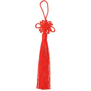 20Pcs Mooie Rode Stijlvolle Opknoping Hanger Chinese Knoop Decoratieve Kwastje Voor Kleding Tas