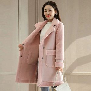 Winter Verdikking Plus fluwelen jasje vrouwelijke mode Koreaanse versie van de lange sectie Slanke vrouwen bont een katoen kleding