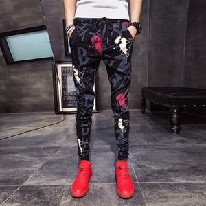 Mannen Kleding 2022 Zomer Harembroek Mannen Slim Fit Casual Mannen Bloemen Broek Trekkoord Jonge Mens Joggers Hip Hop broek 33