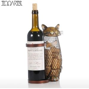 Tooarts Kat Wijnrek Kurk Container Fles Houder Home Kitchen Bar Display Metalen Wijn Craft Handwerk Animal Wijn Stand