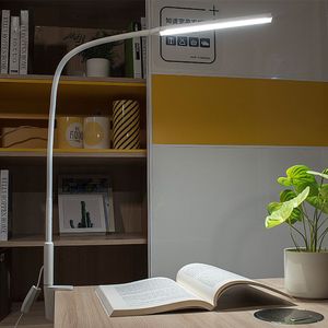 Lange Arm Led Bureaulamp 10W Clip Flexibele Tafellamp Verstelbare Helderheid & Kleur Oogbescherming Voor Slaapkamer Lezen studie Kantoor