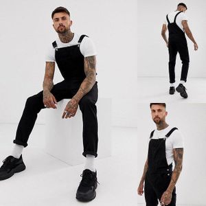 Rompertjes Pak Mannen Jeans Jumpsuit Mode Katoen Toevallige Mannelijke Denim Zwarte Broek Overalls Hip Hop Speelpakjes Grote Plus size