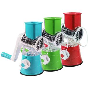 Handleiding Groente Cutter Keuken Tool Ronde Mandoline Slicer Aardappel Wortel Rasp Snijmachine met 3 Rvs Chopper Messen 5Z