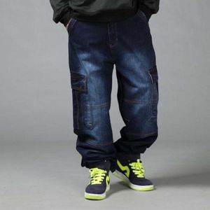 Mannen Losse Jeans Hiphop Plus Size 44 46 Heren Lange Broek Lente Herfst Tij Man Colthing Baggy Broek 4 seizoenen Hip Hop