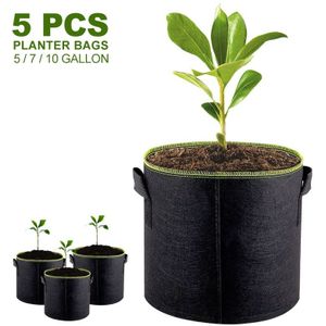5 Stuks 5/7/10 Gallon Vilt Plantaardige Tassen Groente Bloem Aardappel Pot Container Tuin Planten Mand Farm Home paddestoel Zaad