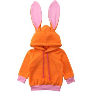 Citgeett Winter Herfst Mode Baby Meisje Jongen Trui Hoodie Oranje Leuke Jas Top Konijn Leuke Peuter Kleding 0-24M