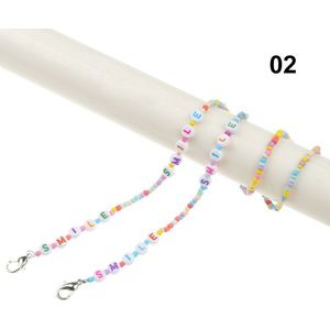 1Pc Kinderen Acryl Kralen Glazen Ketting Houder Met Brief Zonnebril Lanyard Buitensporten Non-Slip Lenzenvloeistof Cord