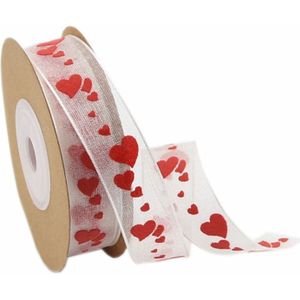 10 M Liefde Hart Afdrukken Lint Voor Wedding Valentine Diy Craft Cadeaupapier Supply 2XPC