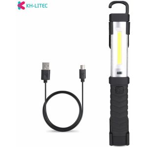 Usb Cob Led Verlichting Dubbele Haak Draagbare Lantaarn Met Magneet Zaklamp Fakkel Flexibele Inspectie Lamp Outdoor Camping Tent