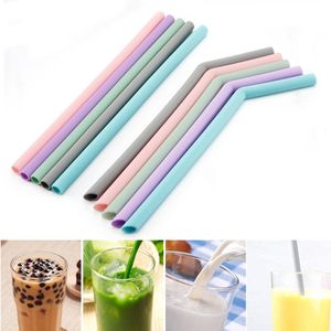 6 Stuks Willekeurige Kleur Siliconen Rietjes Herbruikbare Flexibele Stro Siliconen Vouw Volwassen Kind Stro Home Kitchen Bar Party Rietjes