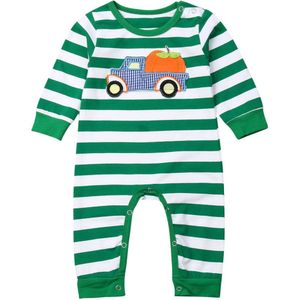 Xmas Halloween Baby Jongen Meisje Bijpassende Kleding Romper Nachtkleding Pasgeboren Baby Unisex Gestreepte Jumpsuit Pyjama 0-18M