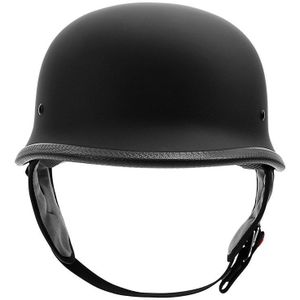 Dot Motor Motorfiets Duitse Half Gezicht Helm Voor Chopper Cruiser Scooter Biker Matte Black