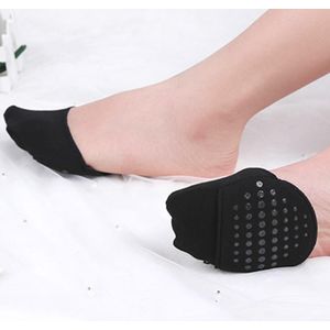 2x Onzichtbare Vrouwen Katoen Teen Pads Met Padding Teen Topper Teen Ondersteuning Sokken Anti Slip Schokabsorptie Herbruikbare Voor Pijn relief