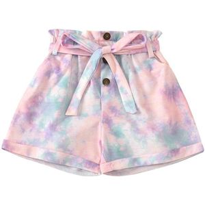 2-7Y Baby Baby Meisjes Zomer Gedrukt Shorts Elastische Hoge Taille Kleurrijke Print Broek Shorts