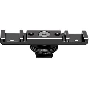 Triple/Dubbele Koud Shoe Adapter 1/4 &quot;Mount Extension Bar Video Beugel Voor Canon Voor Nikon Statief camera Licht Microfoon