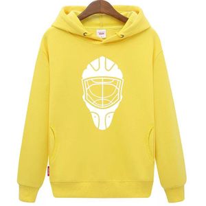 Coldindoor goedkope unisex geel hockey hoodies Sweatshirt met een hockey masker voor mannen & vrouwen