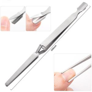 Black Rainbow Cuticle Remover Vormgeven Pincet Knijpen Multifunctionele Tool Picking Pusher Art Nail Pincher Draagbare FY218-3