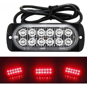 12LED Off-Road Auto Vrachtwagens Veiligheid Dringende Werken Fog Rood Licht 12V-24V 36W Super heldere Led Verlichting Rijden Fog Suv Boot Lamp