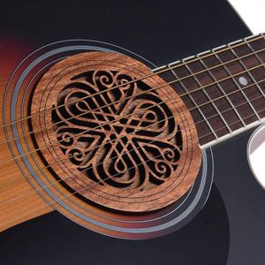 Gitaar Houten Klankgat Sound Hole Cover Block Feedback Buffer Mahonie Hout voor EQ Akoestische Folk Gitaren 7 #