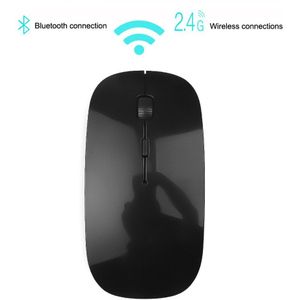 2.4Ghz + Bluetooth 5.0 Draadloze Muis 2 In 1 Draadloze Muis 1600 Dpi Ultra-Dunne Ergonomisch Draagbare Optische muizen Voor Laptop