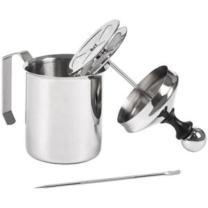 500Ml Rvs Dubbele Mesh Melkopschuimer, Melkopschuimer Kruik Met Art Pen, voor Maken Koffie Cappuccino Opschuimen Melk