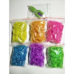 1800Pcs Rubber Loom Bands Diy Speelgoed Voor Kinderen Vetersluiting Armbanden Meisjes Haar Elastiekjes Refill Make Geweven Armband