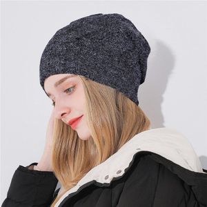 Xthree Dubbele laag houden warme winter hoed voor vrouwen goedkope meisje hoed gebreide muts Katoen mutsen cap dikke vrouwelijke cap